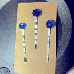 Swarovski-embellished bobby pins —set of three (Bridal)